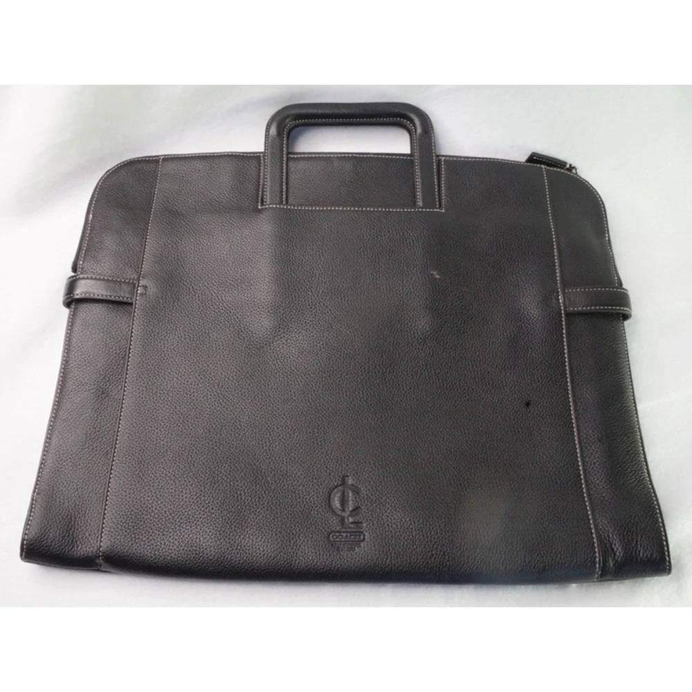 Vintage Coach 5152 Black Pebbled Leather Briefcase Laptop Portfolio Bag CLC